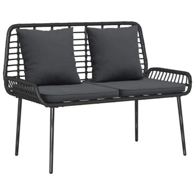 Berkfield Modern Garden Bench Poly RattanSteel from B&Q