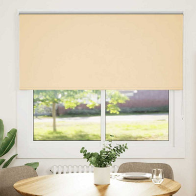 Berkfield Durable Roller Blind Blackout Beige 145X130 Cm Fabric Width 141.6 Cm Polyester from B&Q