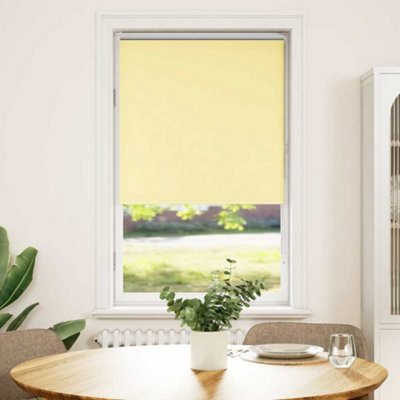 Berkfield Durable Roller Blind Blackout Yellow 80X150 Cm Fabric Width 75.7 Cm Polyester from B&Q