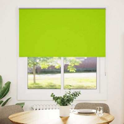 Berkfield Durable Roller Blind Blackout Leaves Green 125X175 Cm Fabric Width 121.6 Cm Polyester