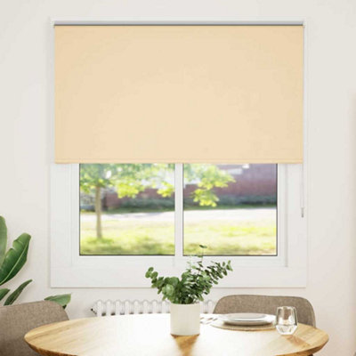 Berkfield Durable Roller Blind Blackout Beige 125X175 Cm Fabric Width 121.6 Cm Polyester
