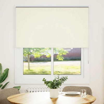 Berkfield Durable Roller Blind Blackout Off White 125X175 Cm Fabric Width 121.6 Cm Polyester