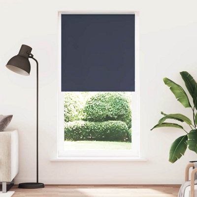 Berkfield Light Durable Roller Blind Blackout Marine 95X210 Cm Fabric Width 90.7 Cm Polyester Size 1