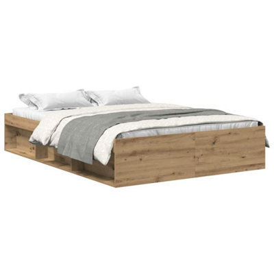 Berkfield Durable Bed Frame Without Mattress Artisan Oak 160X200Cm Engineered Wood from B&Q