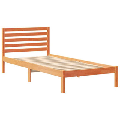 Berkfield Modern With Headboard Wax Brown 80 X 210 Cm Solid Pine Wood from B&Q