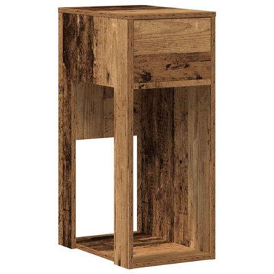 Berkfield Durable Computer Tower Stand With Drawer Old Wood 30X44X74 Cm from B&Q