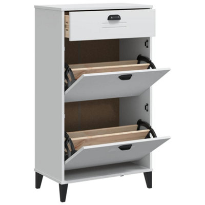Berkfield Durable Shoe Cabinet Viken White Engineered Wood from B&Q