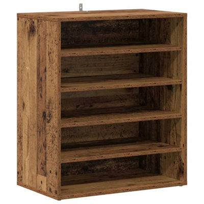 B&Q -  Elegant Shoe Cabinet Old Wood 60X35X70 Cm Engineered Wood