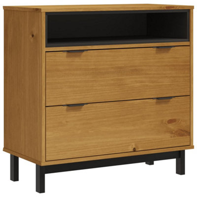 Berkfield Elegant Drawer Cabinet Flam 80X40X80 Cm Solid Wood Pine from B&Q