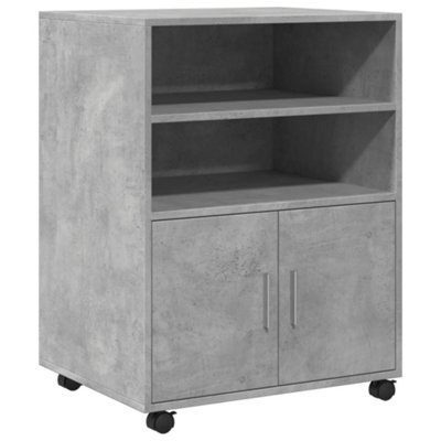 Berkfield Durable Rolling Cabinet Concrete Grey 60X48X81 Cm Engineered Wood from B&Q