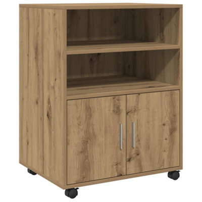 Berkfield Durable Rolling Cabinet Artisian Oak 60X48X81 Cm Engineered Wood from B&Q