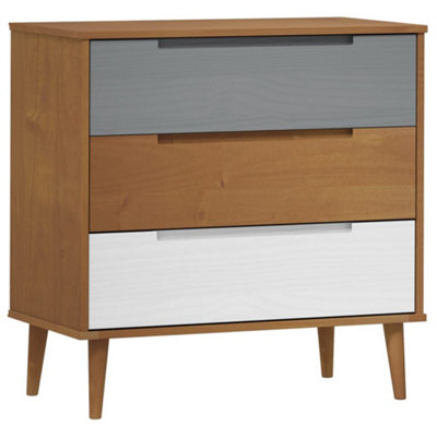 Berkfield Classic Drawer Cabinet Molde Brown 80X40X80 Cm Solid Wood Pine from B&Q