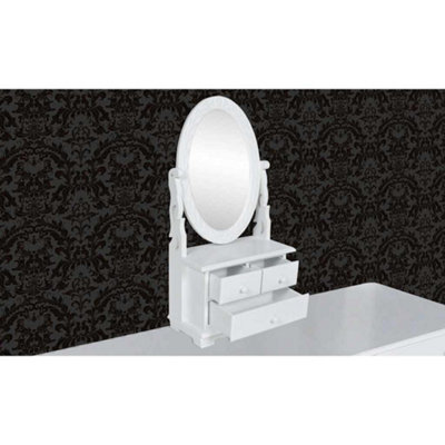 Berkfield Stylish Vanity Makeup Table With Oval Swing Mirror Mdf from B&Q