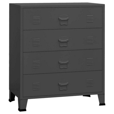 Berkfield Industrial Industrial Drawer Cabinet Anthracite 78X40X93 Cm Metal