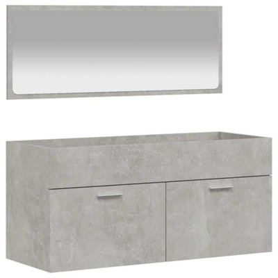 Berkfield Durable Bathroom Cabinet With Mirror Concrete Grey Engineered Wood from B&Q
