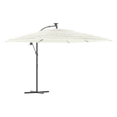 B&Q -  Durable Garden Parasol With Steel Pole White 290X290X238 Cm
