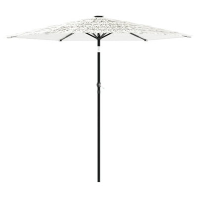 B&Q -  Durable Garden Parasol With Steel Pole White 223X223X213 Cm