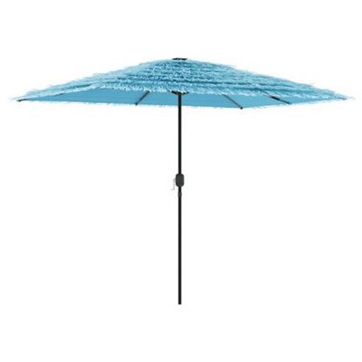 B&Q -  Durable Garden Parasol With Steel Pole Blue 300X200X250 Cm