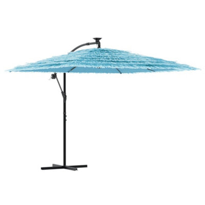 B&Q -  Durable Garden Parasol With Steel Pole Blue 269X269X235 Cm