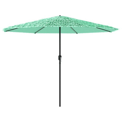 B&Q -  Durable Garden Parasol With Steel Pole Green 324X324X247 Cm