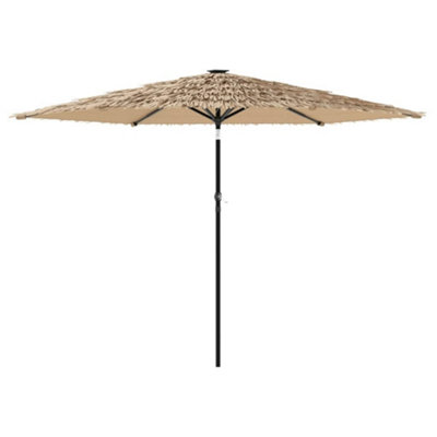B&Q -  Durable Garden Parasol With Steel Pole Brown 288X288X225 Cm