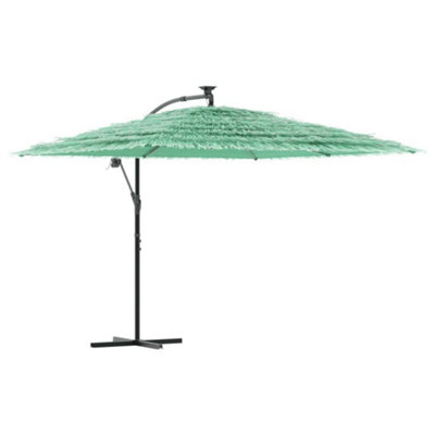 B&Q -  Durable Garden Parasol With Steel Pole Green 290X290X238 Cm