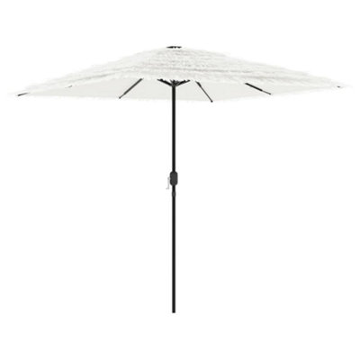 B&Q -  Durable Garden Parasol With Steel Pole White 248X248X248 Cm