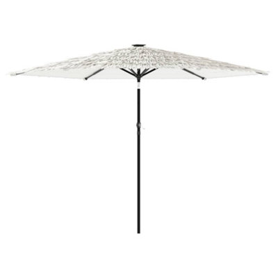 B&Q -  Durable Garden Parasol With Steel Pole White 288X288X225 Cm