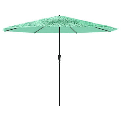 B&Q -  Durable Garden Parasol With Steel Pole Green 388X388X248 Cm