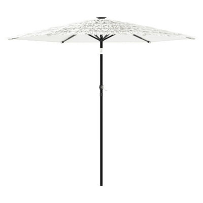B&Q -  Durable Garden Parasol With Steel Pole White 268X268X226 Cm