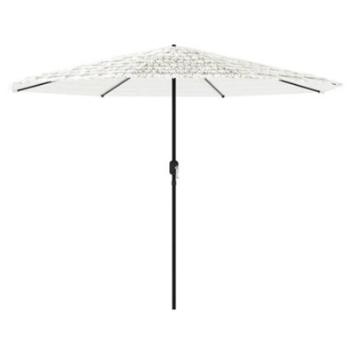 B&Q -  Durable Garden Parasol With Steel Pole White 324X324X247 Cm