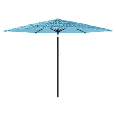 B&Q -  Durable Garden Parasol With Steel Pole Blue 288X288X225 Cm