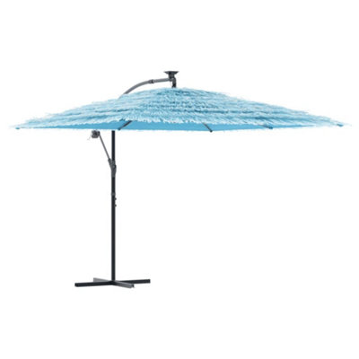 B&Q -  Durable Garden Parasol With Steel Pole Blue 290X290X238 Cm