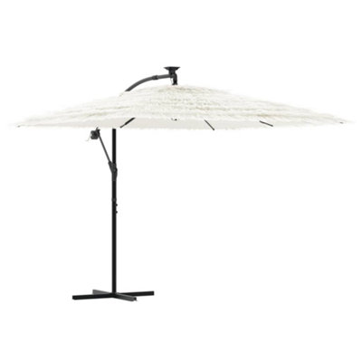 B&Q -  Durable Garden Parasol With Steel Pole White 269X269X235 Cm