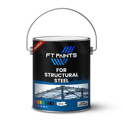  - Ft Paints 100 Ml Sample Topcoat Satin-Matt Paint For Structural Steel-Ral 7035-Light Grey