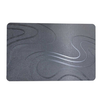  - K Collection Premium Bath Mat Grey (One Size)