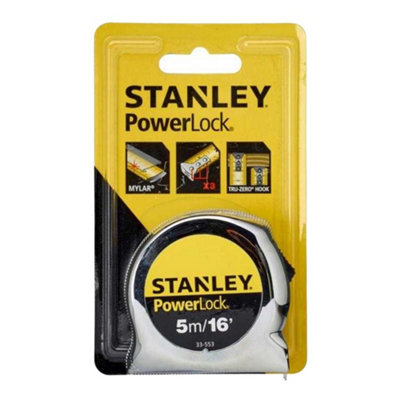 Stanley Powerlock Micro Tape Measure Yellow (5M) from B&Q