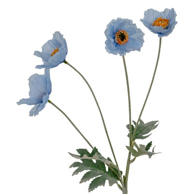 B&Q -  Poppy Artificial Flower Spray Blue (One Size)