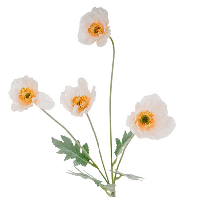 B&Q -  Poppy Artificial Flower Spray White (One Size)