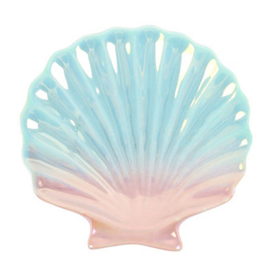 Something Different Seashell Iridescent Trinket Dish - Sky Blue/Light Pink - Image 3