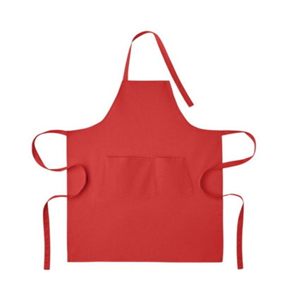 Midocean Gamma Organic Cotton Bib Apron Red (One Size) from B&Q