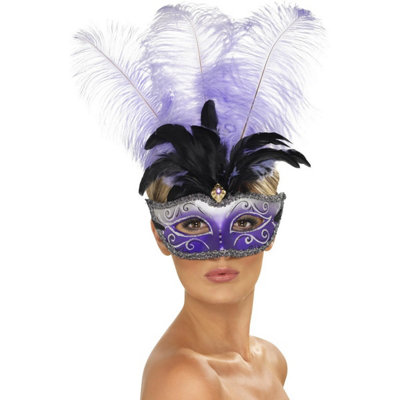 Smiffys Venetian Colombina Eye Mask Multicoloured (One Size) from B&Q