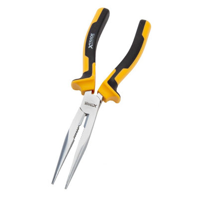 Xtrade Long Nose Pliers Yellow/black/silver (200mm X 8In) from B&Q