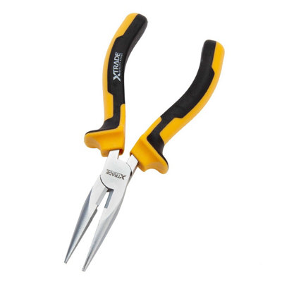 Xtrade Long Nose Pliers Silver/yellow/black (150mm X 6In) from B&Q