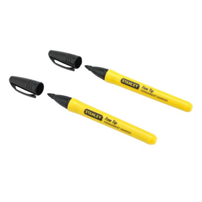 B&Q -  Fatmax Fine Tip Permanent Marker Pen (Pack Of 2) Yellow/black (One Size)