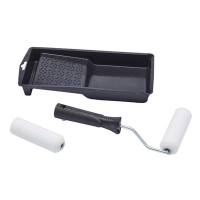 B&Q -  Essentials Mini Paint Roller Set Black/white (One Size)