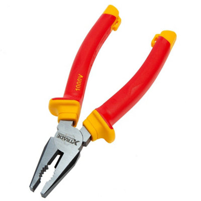 Xtrade Combination Pliers Red/yellow (180mm X 7In) from B&Q