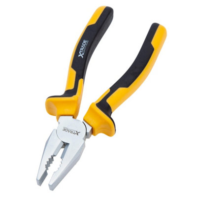 Xtrade Combination Pliers Black/yellow/silver (180mm X 7In) from B&Q