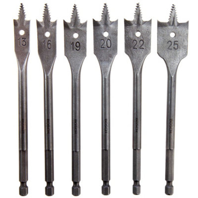 B&Q -  Self Drilling Flat Drill Bit Set (Pack Of 6) Silver (One Size)