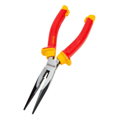 Xtrade Long Nose Pliers Orange (200mm X 8mm) from B&Q